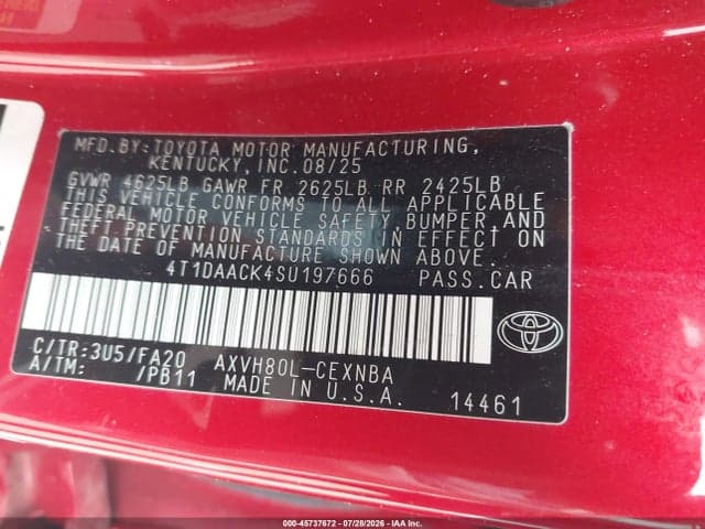 2025 TOYOTA CAMRY LE 9
