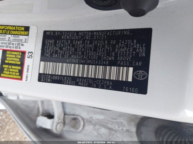 2021 TOYOTA CAMRY XSE 9