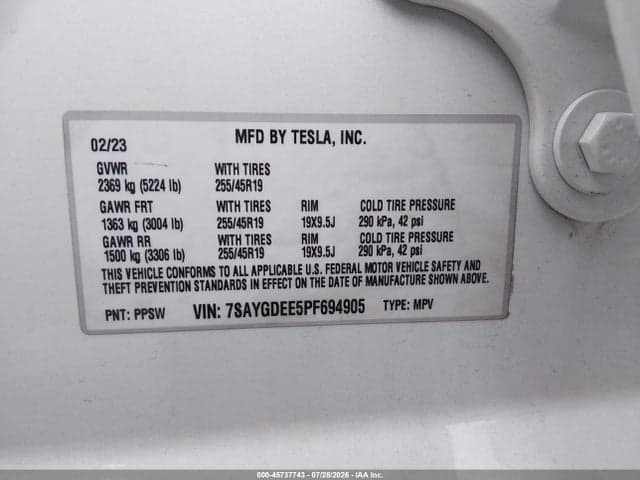 2023 TESLA MODEL Y AWD/LONG RANGE DUAL MOTOR ALL-WHEEL DRIVE 9