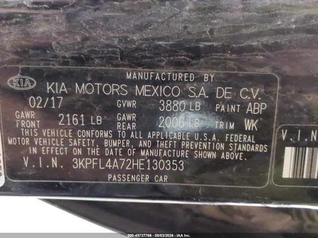 2017 KIA FORTE LX 9