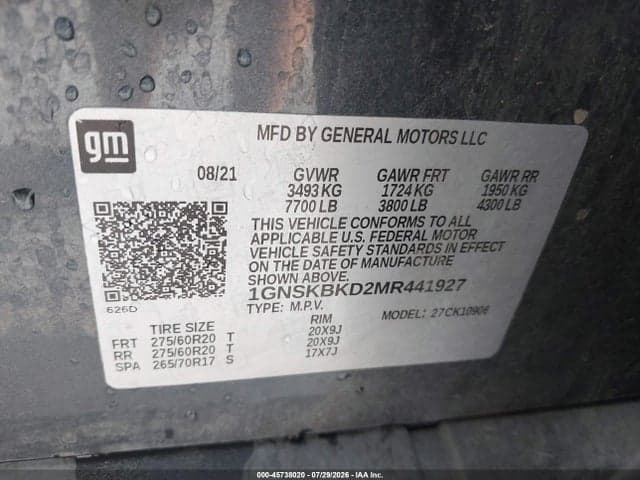 2021 CHEVROLET SUBURBAN 4WD LS 9