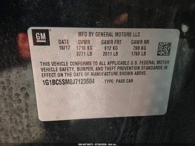2018 CHEVROLET CRUZE LS AUTO 9