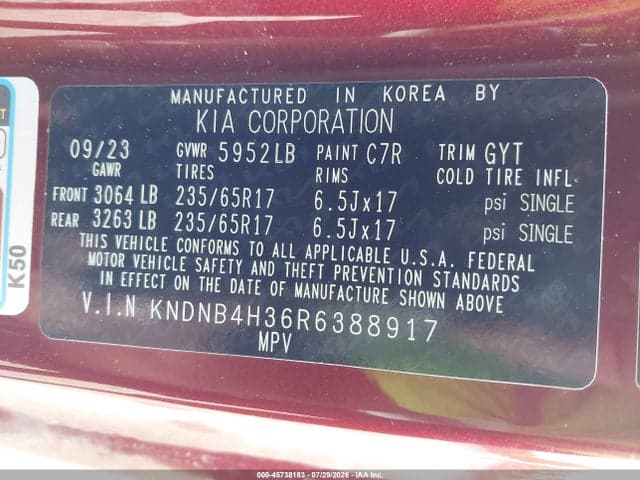 2024 KIA CARNIVAL MPV LX SEAT PACKAGE 9