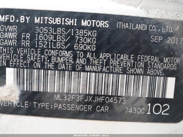 2018 MITSUBISHI MIRAGE G4 ES 9