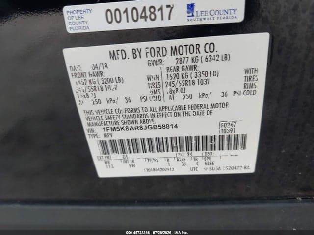2018 FORD POLICE INTERCEPTOR UTILITY 9
