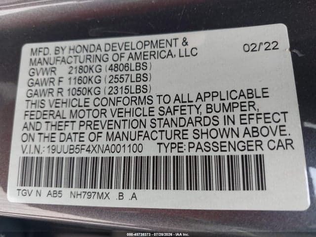 2022 ACURA TLX TECHNOLOGY PACKAGE 9