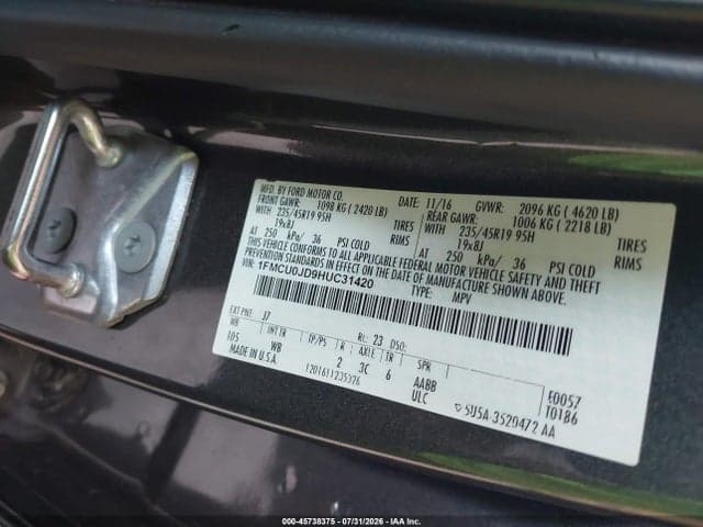 2017 FORD ESCAPE TITANIUM 9