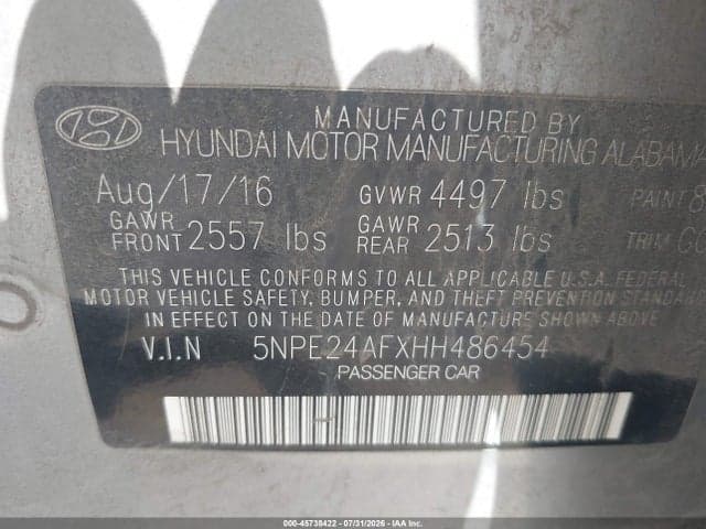 2017 HYUNDAI SONATA 9