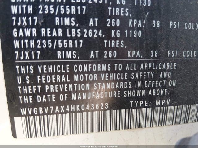 2017 VOLKSWAGEN TIGUAN 2.0T/2.0T S 9