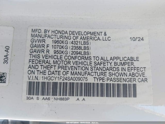 2025 HONDA ACCORD LX 9