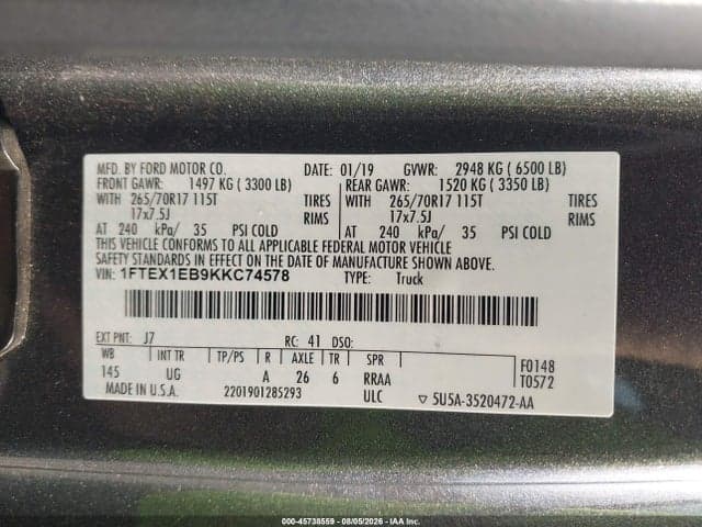 2019 FORD F-150 XLT 9