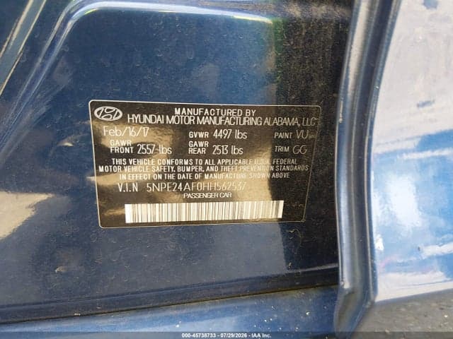 2017 HYUNDAI SONATA SE 9
