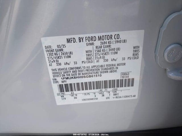 2025 FORD EXPLORER PLATINUM 9