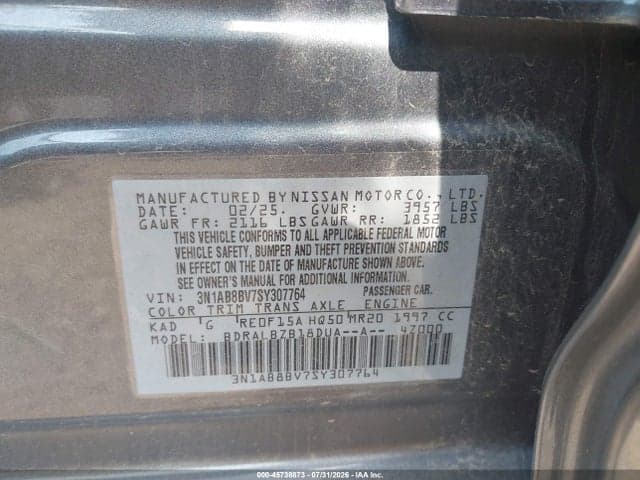 2025 NISSAN SENTRA S 9