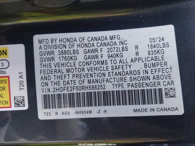 2024 HONDA CIVIC SPORT 9