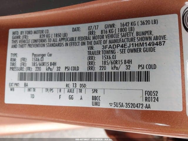 2017 FORD FIESTA SE 9