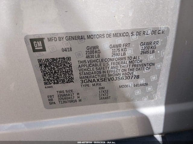 2018 CHEVROLET EQUINOX LT 9