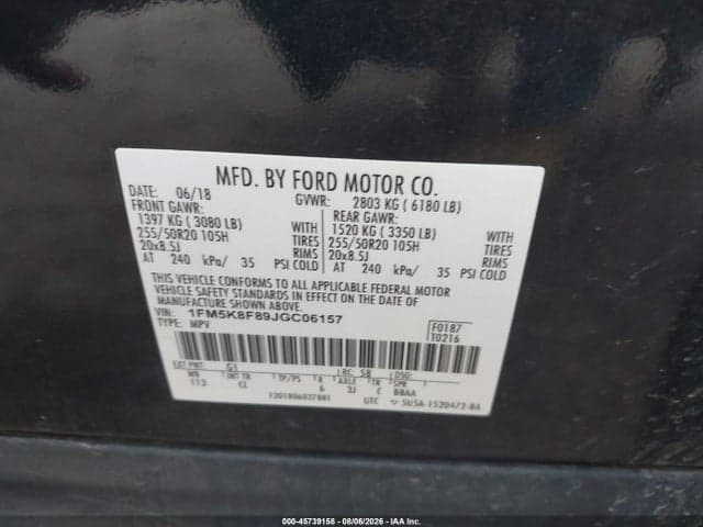 2018 FORD EXPLORER LIMITED 9
