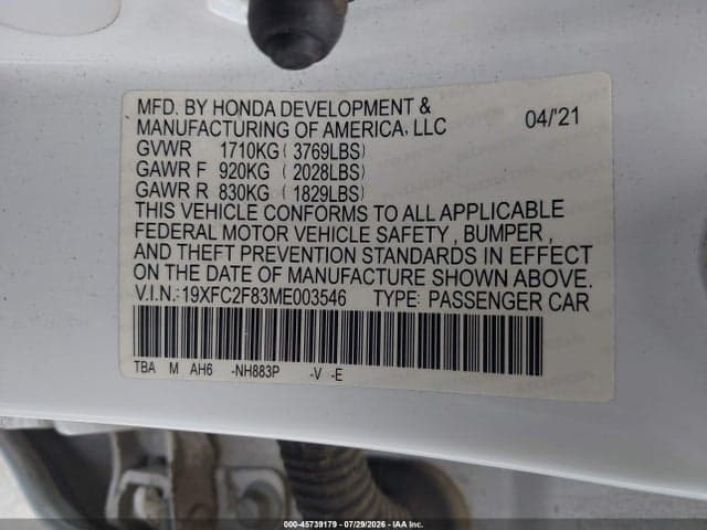 2021 HONDA CIVIC SPORT 9