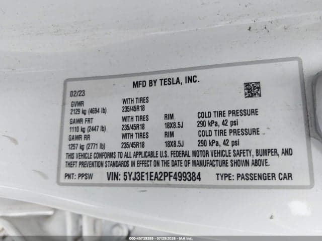 2023 TESLA MODEL 3 REAR-WHEEL DRIVE 9