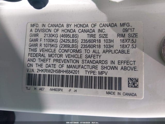 2017 HONDA CR-V EX 9