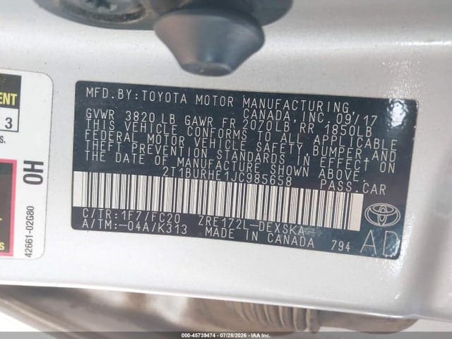 2018 TOYOTA COROLLA SE 9