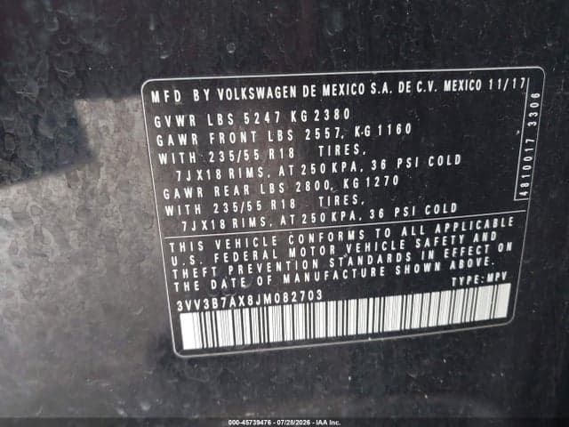 2018 VOLKSWAGEN TIGUAN 2.0T SE/2.0T SEL 9