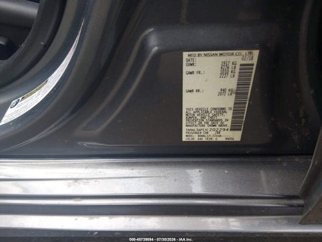 2018 NISSAN ALTIMA 2.5 SV 9