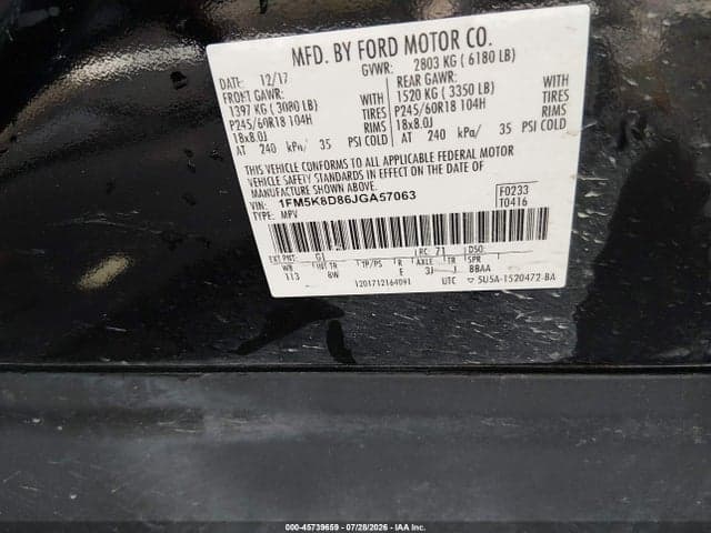 2018 FORD EXPLORER XLT 9