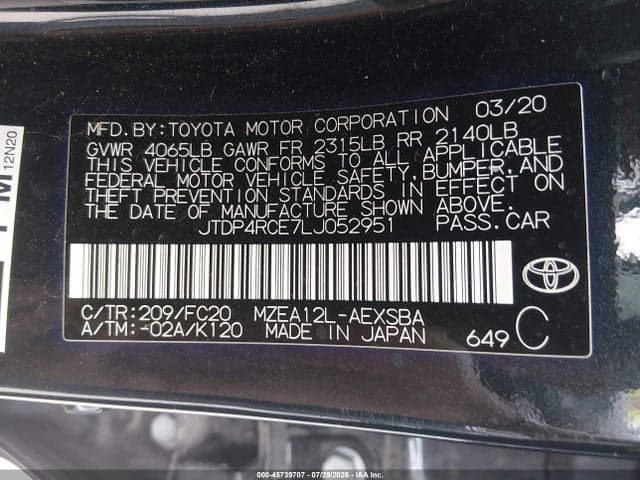 2020 TOYOTA COROLLA SE 9