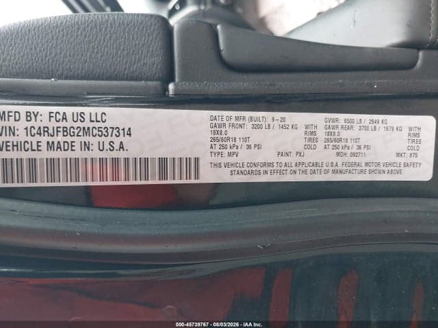 2021 JEEP GRAND CHEROKEE LIMITED 4X4 9