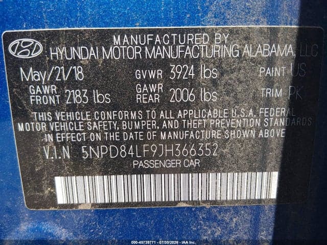2018 HYUNDAI ELANTRA SEL 9