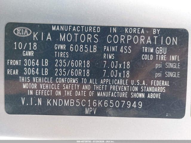 2019 KIA SEDONA EX 9