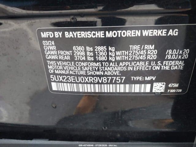 2024 BMW X5 XDRIVE40I 9
