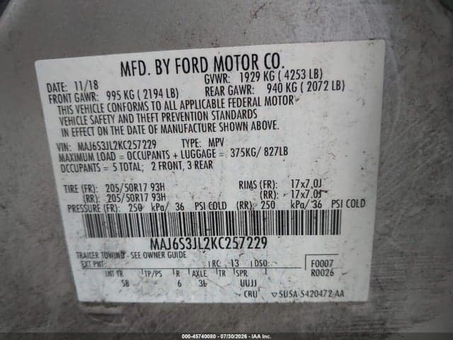 2019 FORD ECOSPORT SES 9