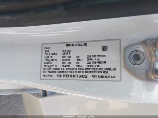 2023 TESLA MODEL 3 REAR-WHEEL DRIVE 9