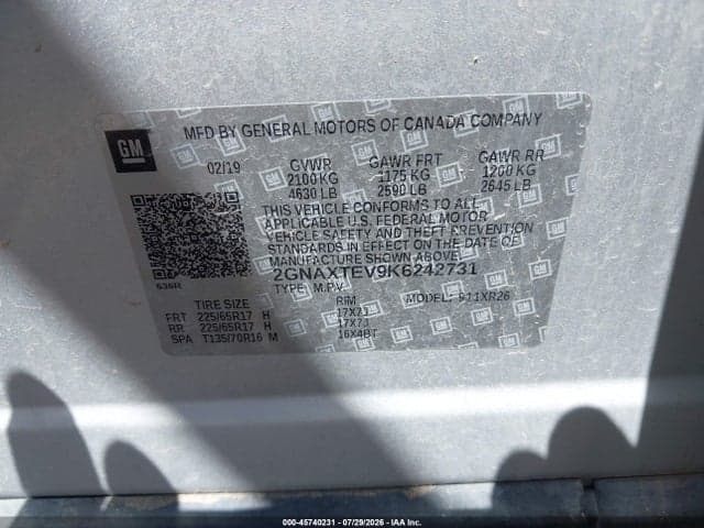 2019 CHEVROLET EQUINOX LT 9