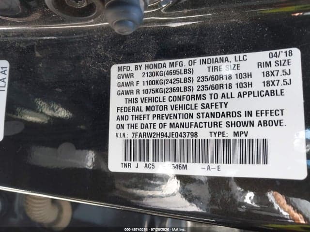 2018 HONDA CR-V TOURING 9