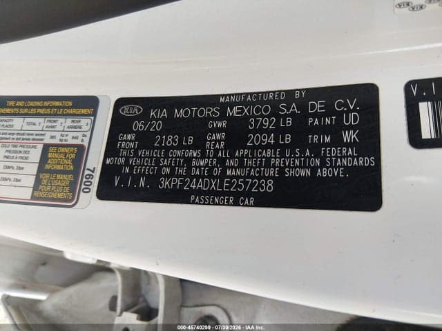 2020 KIA FORTE FE 9