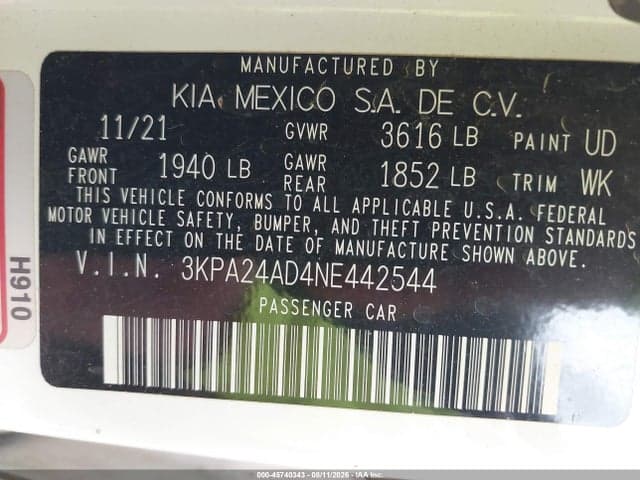 2022 KIA RIO S 9