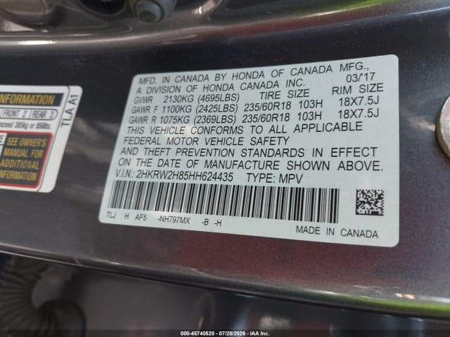 2017 HONDA CR-V EX-L/EX-L NAVI 9