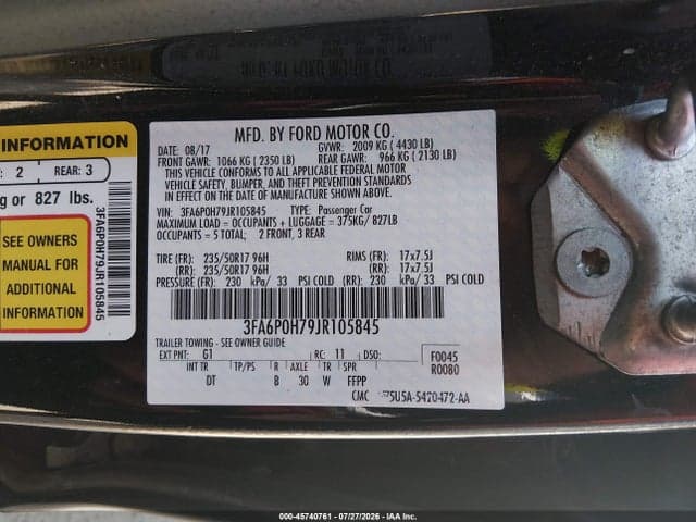 2018 FORD FUSION SE 9