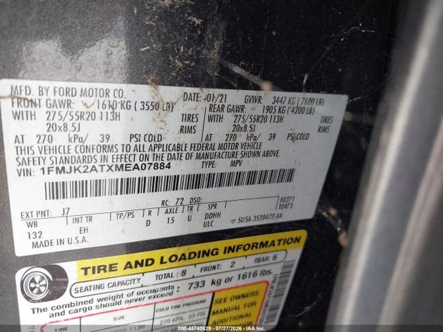 2021 FORD EXPEDITION LIMITED MAX 9