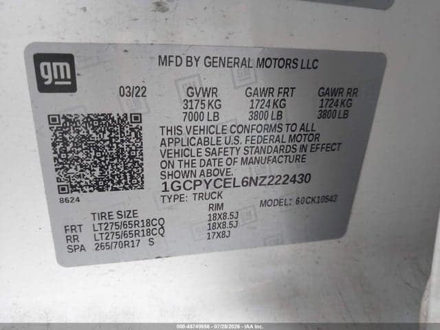 2022 CHEVROLET SILVERADO 1500 LTD 4WD SHORT BED CUSTOM TRAIL BOSS 9