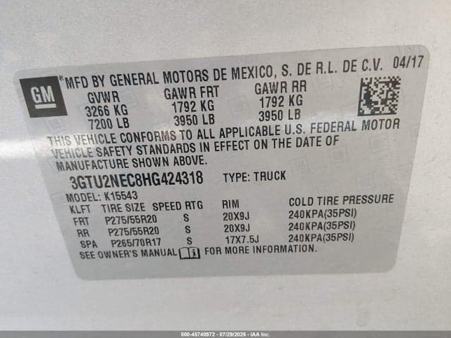 2017 GMC SIERRA 1500 SLT 9