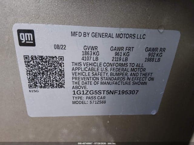2022 CHEVROLET MALIBU FWD RS 9
