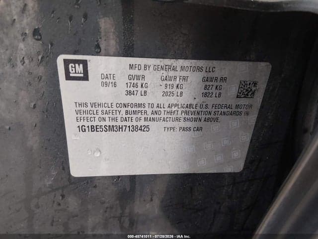 2017 CHEVROLET CRUZE LT AUTO 9