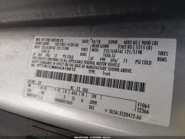 2019 FORD TRANSIT-250 9