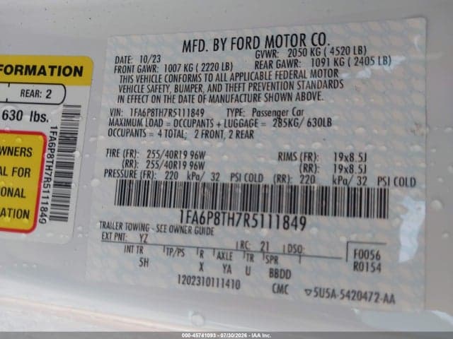2024 FORD MUSTANG ECOBOOST PREMIUM FASTBACK 9