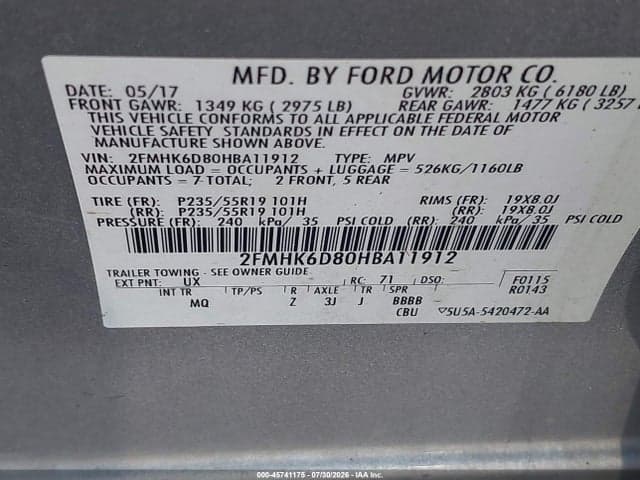 2017 FORD FLEX LIMITED 9